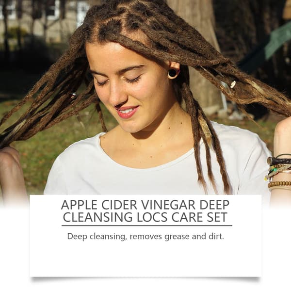 1 stk. Essential Kit, æblecidereddike dybderensende shampoo + afklarende iblødsætning til dreadlocks L...