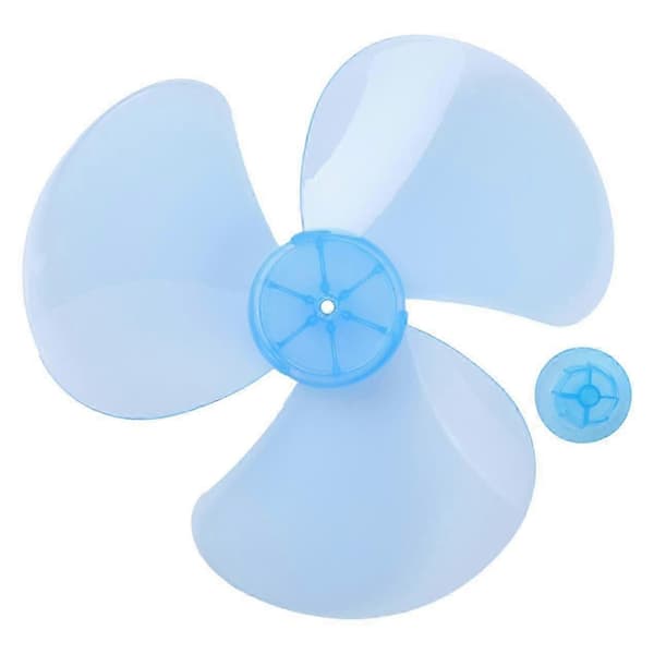 Trebladet husholdningsventilator med møtrikhætte, kompatibel med ventilatortilbehør.