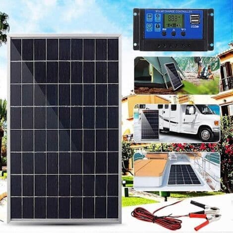 10W 12V solpaneloplader med 10A controller, velegnet til køretøjer, portåbnere og elektriske hegn.