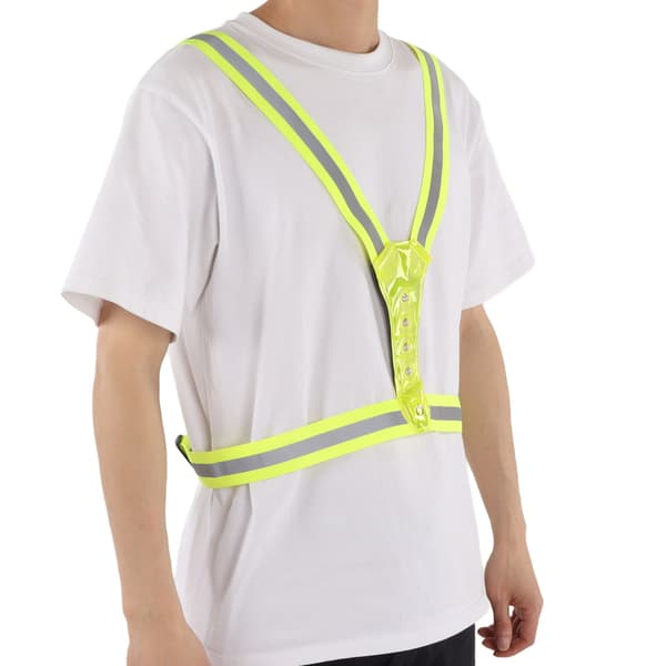 Høy synlighet vanntett pustende LED refleksvest for løping og sykling - Gul