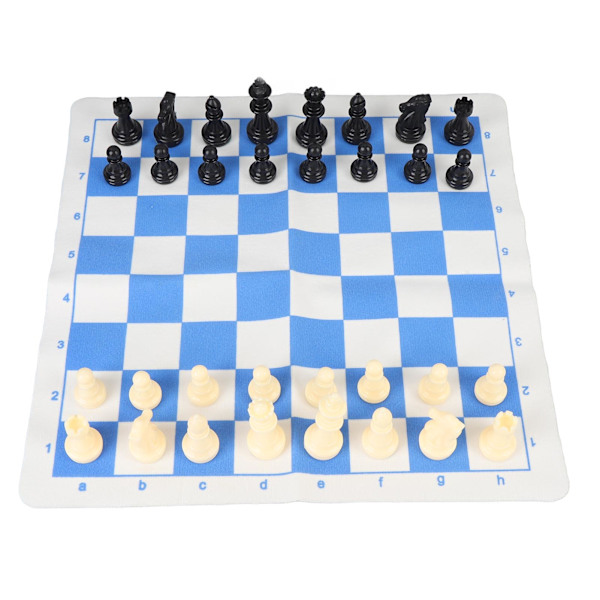 Bärbart schackset med 32 pjäser (65 mm), 35 cm bräda och förvaringsväska