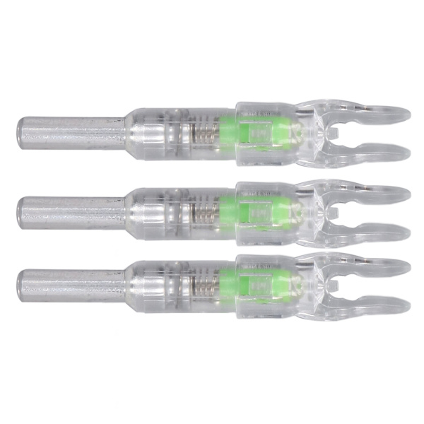3PCS Lysande pilspetsar 6,2 mm innerdiameter PE Automatisk belysning för utomhusbåge Grön