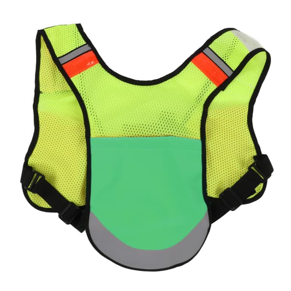Multifunksjonell refleksvest for nattsykling, pustende, med justerbare lommer, grønn