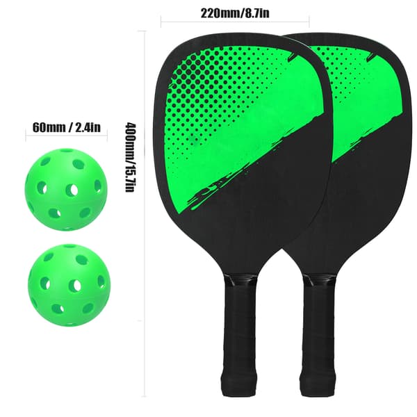 Pickleball-sæt med 2 bat, 4 bolde og bæretaske til mænd og kvinder
