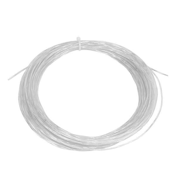 Tennisketcherstreng 12,2 m 1,30 mm Titanium Nylon Elastisk Holdbar Erstatning Hvid