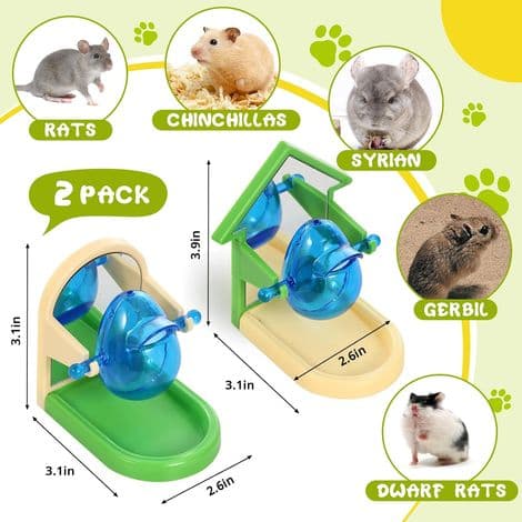 Pack Rat Berikelsesleker - Interaktive Fôrings- og Puslespill, Godbitdispenser Sakte Mater for Rotte, Hamster, Chinchilla, Pinnsvin