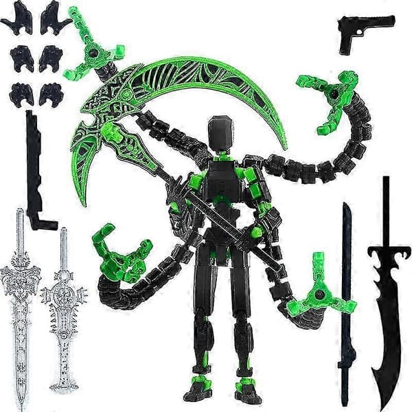 Titan 13 Actionfigur 3D-printad T13 Multi-ledad rörlig robot med full artikulation Lucky 13 Actionfigur Nova 13 Action 25-26s Green
