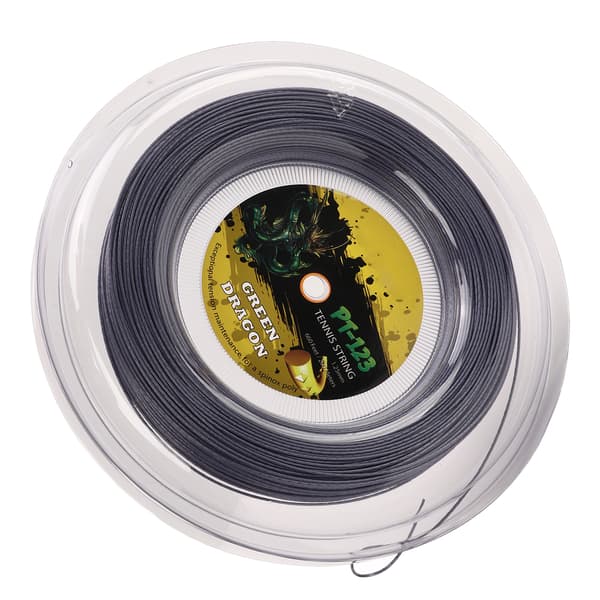 Polyester Tennisracketsträng 1,25 mm med dubbelribbat mönster, hållbar, 200M, silvergrå
