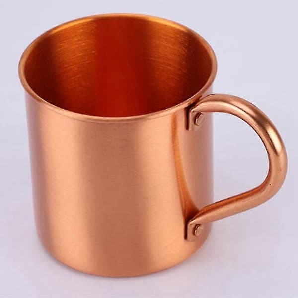 Solidt kobberkrus, minimalistisk design, med håndtak