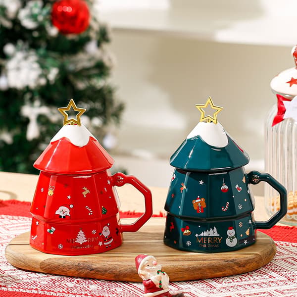 Julkeramisk mugg, kaffemugg, mjölkmugg, vattenmugg, skrivbordsdrickset (röd)