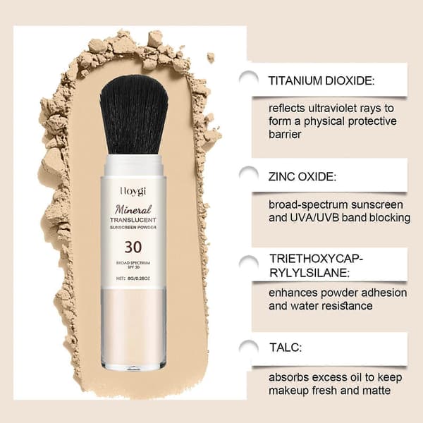 Hawaiian Tropic Translucent Mineral Solpudder (med børste) SPF 30