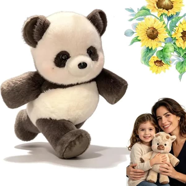 Juokseva pehmolelu, 45 cm, pehmeä pehmo (musta panda)