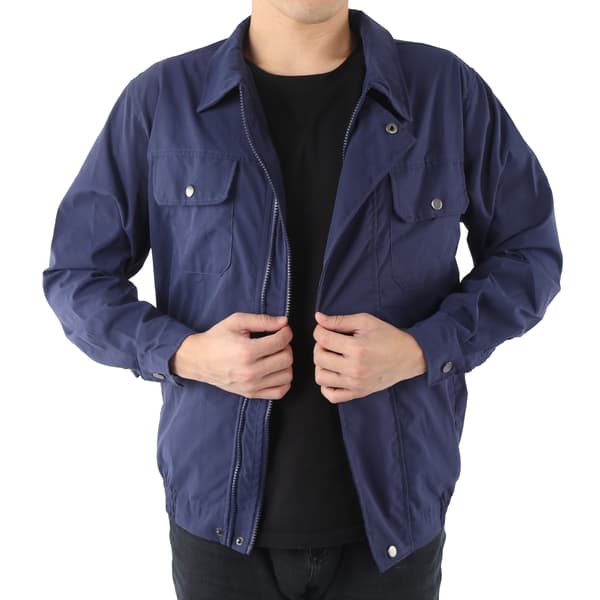 Luftkonditioneringsjacka med USB-fläkt, sommar, blå, nötningsbeständig bomull, 2XL/3XL