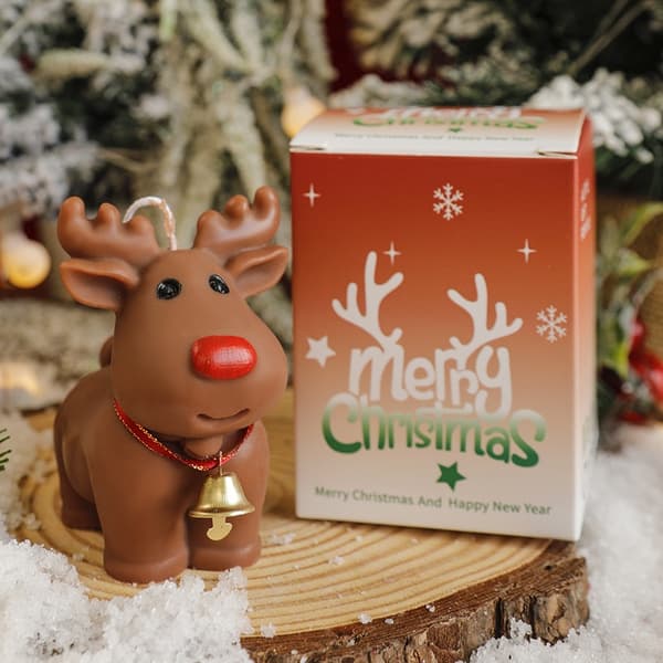 Jule-rensdyr og snemands duftlys som julesouvenirs til kvindelige bedste veninder - en unik og eksklusiv julelys gaveæske