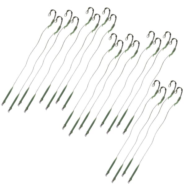 20 stk. rustfrie stålkroker med spiss 4 # 20 cm/7,9 tommer for karpefiske Fisketilbehør