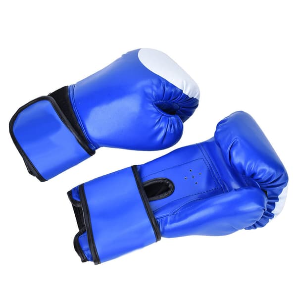 Boxningshandskar i PU-läder för träning, sparring, sandsäck, Muay Thai (blå)