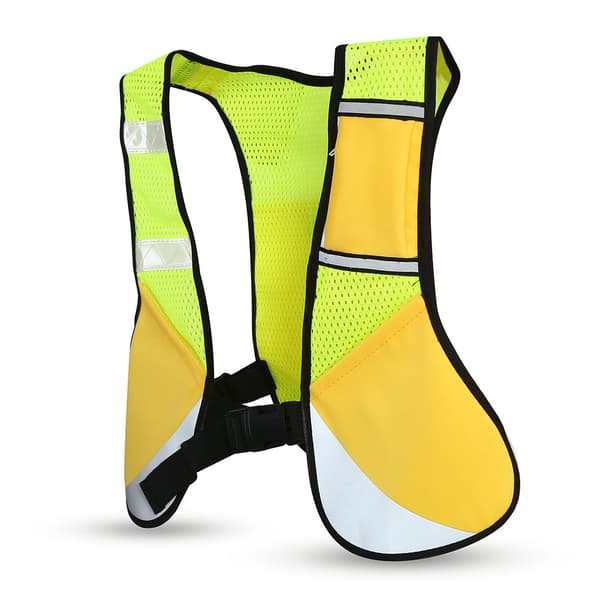 Multifunksjonell refleksvest for sykling, nattløping, maraton, fotturer - gul