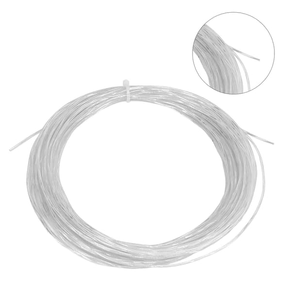 Tennisketcherstreng 12,2 m 1,30 mm Titanium Nylon Elastisk Holdbar Erstatning Hvid