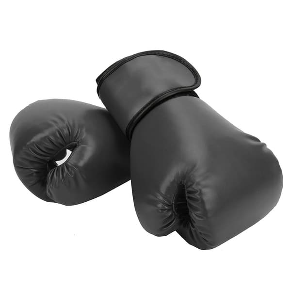 Professionelle åndbare boksehandsker i PU-læder til træning, sparring og sandsække - Sort