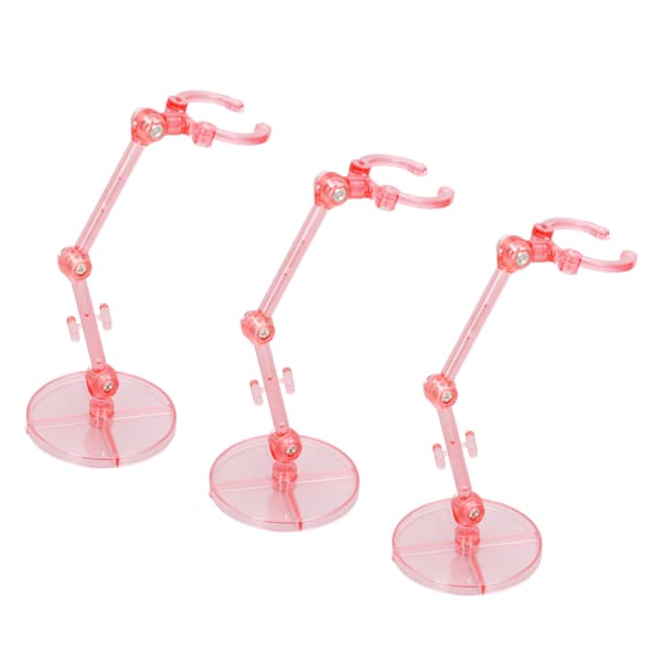10 st actionfigurstativ, genomskinlig plastdisplaybas för 6-tums rosa figurer