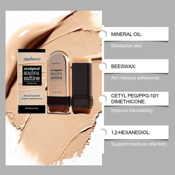 Concealer Foundation Stick, 2025 Ny Ansiktsfoundation Contour Stick, Full Täckning Concealer för D