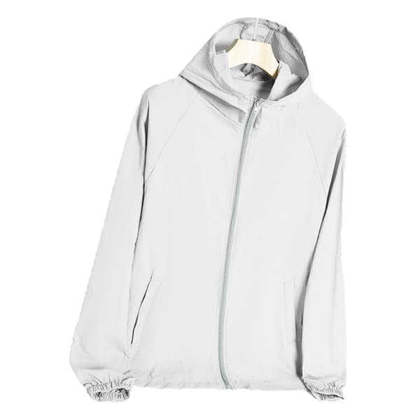 Letvægts åndbart UV-solbeskyttelsestøj til mænd til sommer, hvid, XL, polyester, 150g