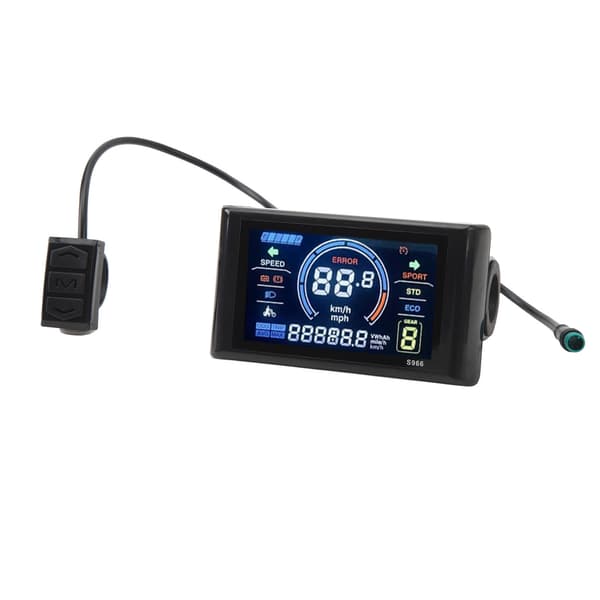 S966 LCD-displaypanel til 24-72V elcykel, vandtæt, letvægts, til 22,2 mm styr