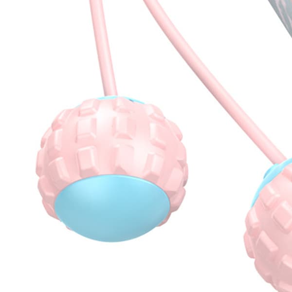 Trådlöst hopprep med dubbla lager, stor tyst boll för inomhusträning, rosa