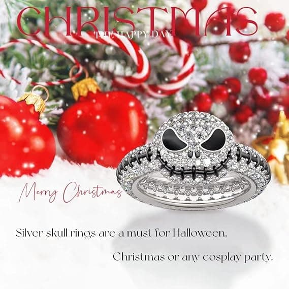 Kranie Jule Ring, Mode Kranie Sød Jul Halloween Ringe, Dryp Olie Diamant Djævel Mode.