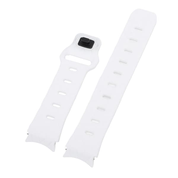 Silikonearmbånd med fodboldtekstur og quick release til Galaxy Watch 6 5 4 Hvid