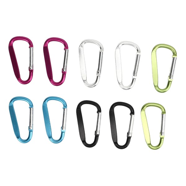 10 STK Mini Karabinkroker i Aluminium D-ring Form Nøkkelring Spenne Krok for Camping