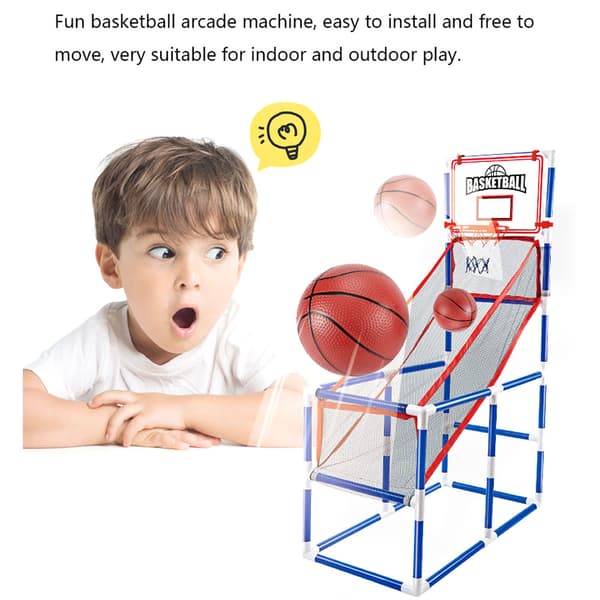Basketarkadspel för inomhus/utomhusbruk med 2 bollar och pump för barn