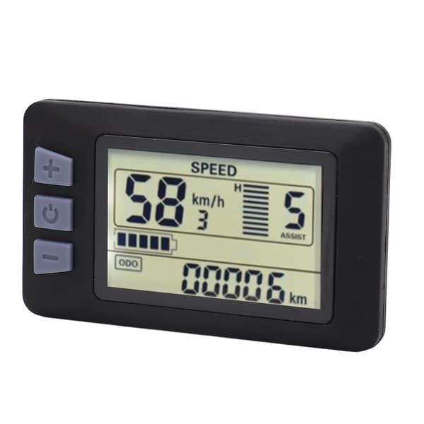 LCD-displaypanel til 24V 36V 48V 60V elcykel med vandtæt 6PIN ledning