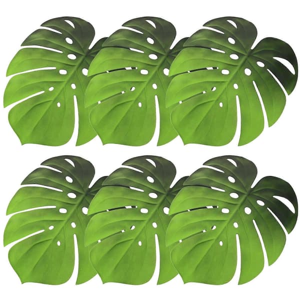 Isolert dekkebrikke i EVA-materiale, bordbeskyttelse, bladformet design, 6 stk.