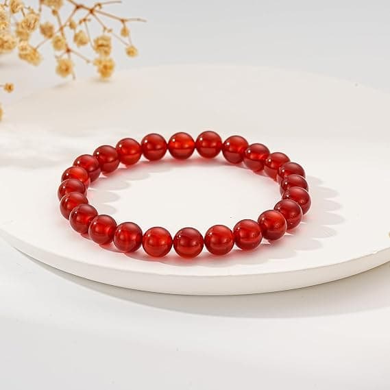 Naturstein Helbredende Krystallarmbånd Gaver til Kvinner Damer 8mm Elastisk Edelsten Perlearmbånd.