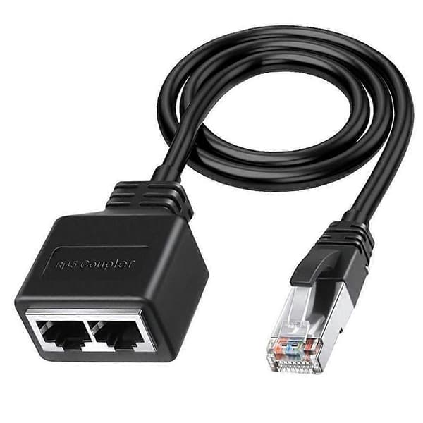 RJ45 Ethernet splitterkabel, 1 han til 2 hun netværksadapter Ethernet-stikforbindelsesport