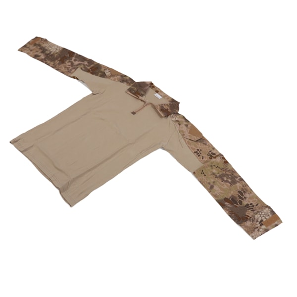 Unisex kampgenser, langermet, glidelås, bomull polyester, pustende, pythonmønster, brun, XL