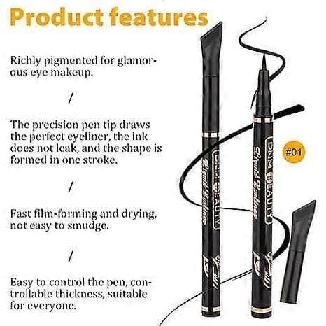 Flydende vinget eyeliner stempel øjenblyant makeup sæt vandtætte farvede eyelinere mod vand
