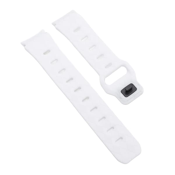 Silikonearmbånd med fodboldtekstur og quick release til Galaxy Watch 6 5 4 Hvid