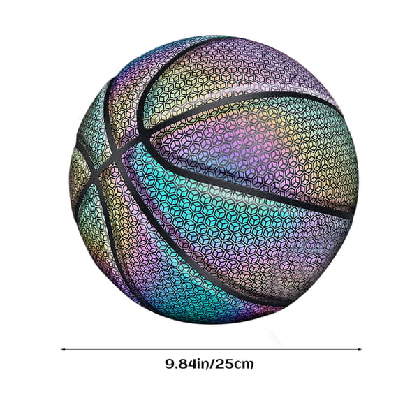 Lysande Holografisk Reflekterande Basketboll, Storlek 7, Glöder i Mörkret, Present till Vuxna och Barn