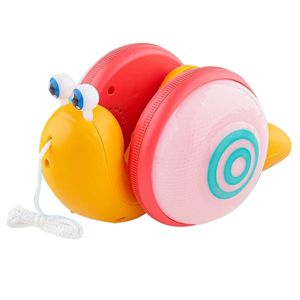Babysnegle trekkleke med lys og lyd, slitesterkt ABS-materiale, egnet for 1-3 åringer, oransje