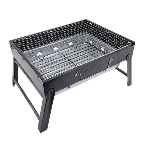Bærbar sammenklappelig kulgrill i jern til bordplade, udendørs grill til camping og picnics