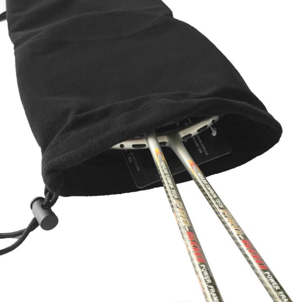 Badmintonracketfodral av mjuk fleece med dragsko och justerbart bärbälte