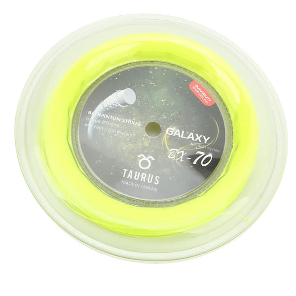 POWERTI BX70 Badmintonstreng, høy elastisitet nylon, 0,7 mm, 200 m, fluorescerende gul