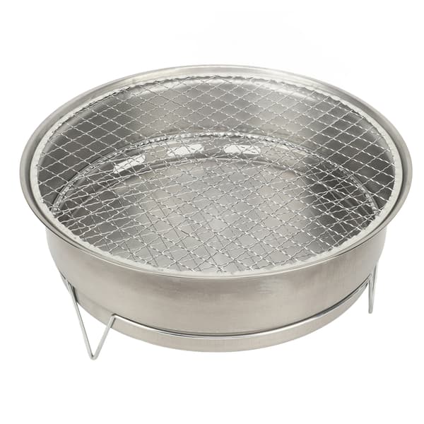 Bærbar rund kulgrill, multifunktionel, kompakt, til grill, picnic, camping