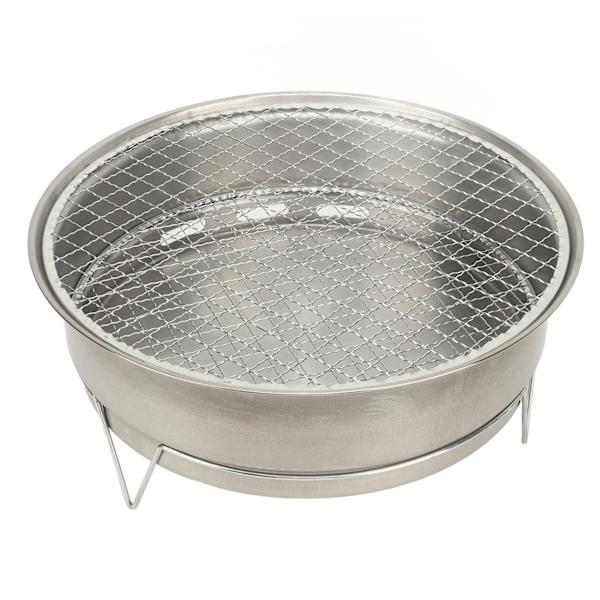 Bærbar rund kullgrill, multifunksjonell, kompakt, for BBQ, piknik, camping
