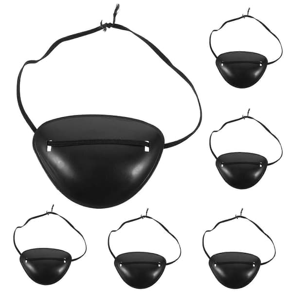 6-pack piratögonmasker, elastiska ögonmasker, justerbar enkelögonmask, lämplig för Halloweenfester.