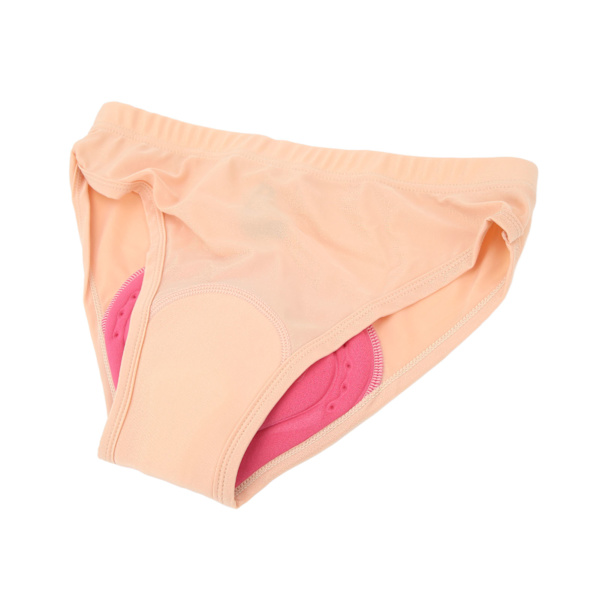 Dame Beige Elastisk Pustende Hurtigtørkende Sykkeltruser med 3D-polstring, Størrelse M