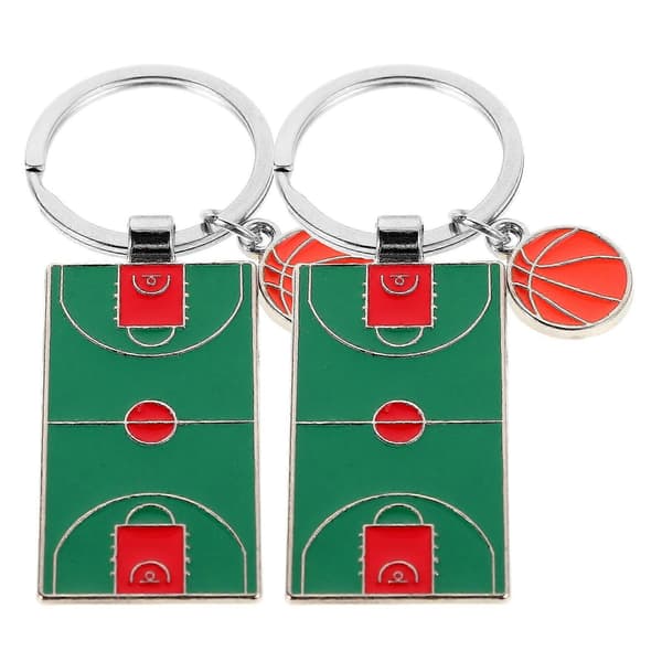 2 st basketplan nyckelring utomhussport basketspel souvenir nyckelring hänge hållbar A