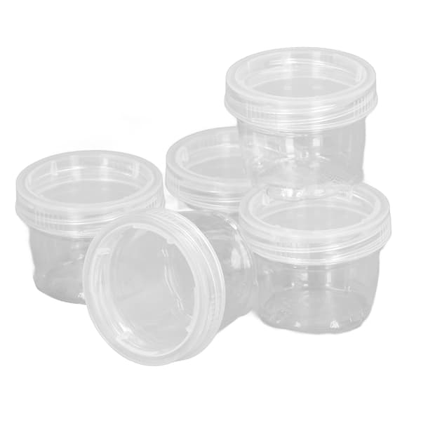 5 st campingkryddlåda PET 40 ml bärbar dispenser BBQ picknick transparent vit